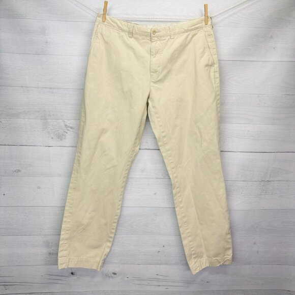 Polo by Ralph Lauren Preston Flat Front Pants Khaki Men’s Size 38 100% Cotton - Picture 2 of 11